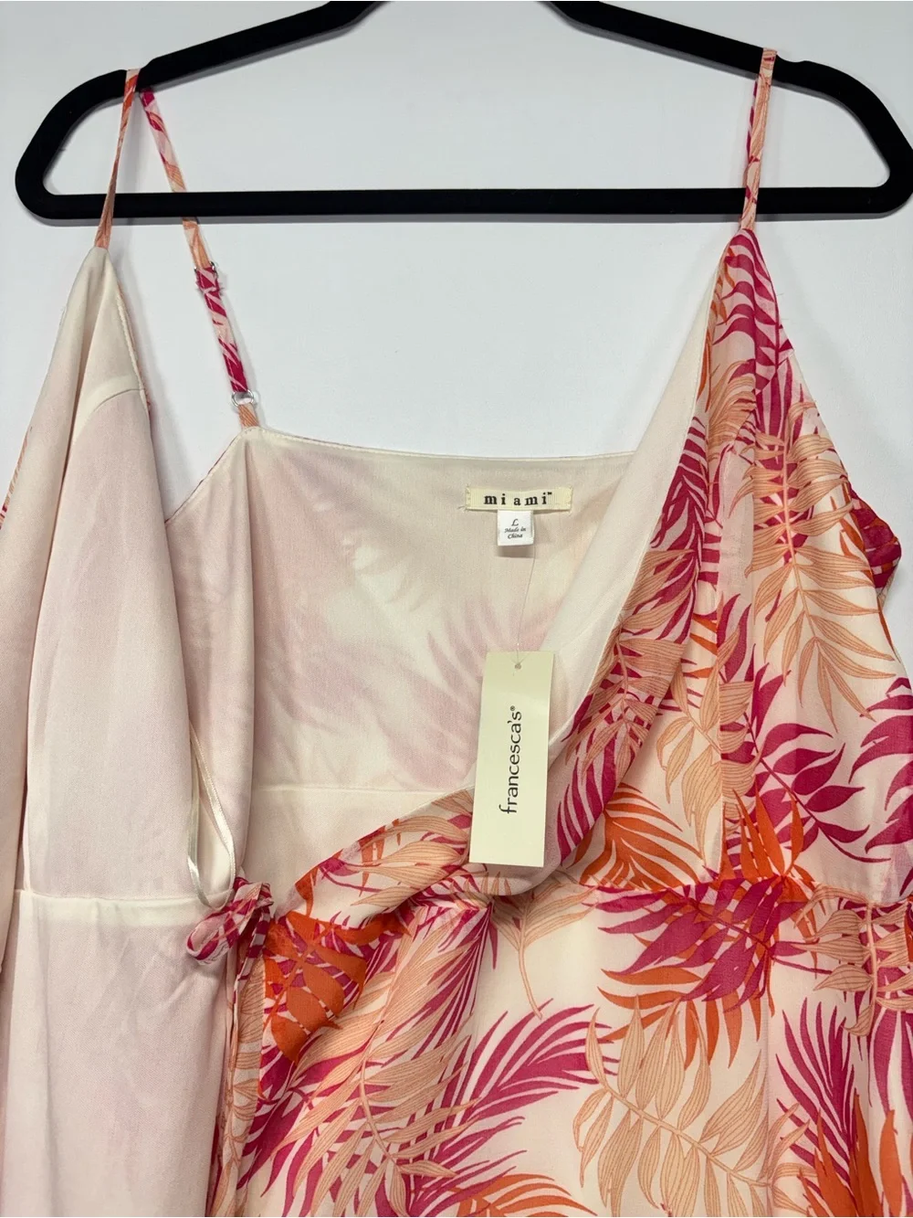 ✨Miami Palm Leaf Print Strappy Wrap Sundress Size L